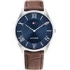 Tommy Hilfiger Orologio Analogico al Quarzo da Uomo con Cinturino in Pelle Marrone - 1710536