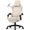 GTPLAYER Sedia Gaming Ergonomica con Poggiapiedi e Altoparlante Bluetooth Poltrona Ufficio Scrivania Sedie Girevole Musicale con Braccioli di Collegamento