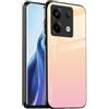 EASSGU Custodia Adatta per Redmi Note 13 Pro 5G / POCO X6 5G (6.67 Inches), Cover Posteriore in Vetro Sfumato Custodia per Cellulare Anti-Caduta e Anti-Graffio - Giallo Rosa