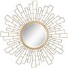 Stonebriar Round Decorative 23.6 Geometric Metal Sunburst Hanging Specchio per Parete, Metallo, Oro Anticato, 58,42 cm