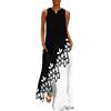 OCCOKO Maxi Vestito alla Moda per Le Donne Abiti Spiaggia spaccati Senza Maniche Eleganti Casual Lunghi Vestiti di Gravidanza Borsa Porta Abiti (XXL,Nero-G)