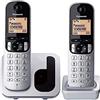 Panasonic KX-TGC212 Telefono Cordless DECT Metallico Identificatore di chiamata, argento
