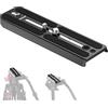 NEEWER 501PL Piastra Sgancio Rapido Treppiede Compatibile con Manfrotto MVH500AH MVH502AH, Piastra di Montaggio Fotocamera Estesa 16cm con Viti 1/4 3/8, Perno per Teste Fluide GM001 GM002 GM006, QR6