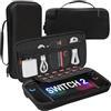Teyomi Custodia compatibile con Nintendo Switch 2 2025, Custodia rigida protettiva con 12 slot per schede di gioco, Custodia da viaggio portatile per console Nintendo Switch 2 e accessori (Nylon Nero)