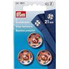 Prym - Toppe Chiusura a Scatto in Ottone, 21 mm, Metallo, Oro Rosa, 9.3 x 5.7 x 0.7 cm