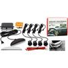 CARALL Kit 4 Sensori Di Parcheggio Auto, Sensori Parcheggio Posteriori con 4 sensori Neri e display LED