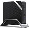 MINISFORUM Mini PC UM560 XT AMD Ryzen 5 5600H 6 core/12 thread, 16 GB di RAM, 1 TB di SSD PCIe, computer in miniatura, slot SATA da 2,5 pollici, 2 x HDMI e USB-C, 2,5 G RJ45, 6 porte USB