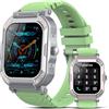 xinwld Smartwatch Uomo Donna Chiamate e Risposta, 1.85 Orologio Smartwatch, 113 Modalità Sportive Fitness Tracker Contapassi Sonno Cardiofrequenzimetro, IP68 Impermeabile Smart Watch Android iOS, Verde Puro