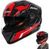 Fruusv Casco | Copricapo per moto con visiera, copricapo integrale da strada, cappello da ciclismo con visiera, casco da moto con visiera, copricapo per scooter e ciclomotore, copricapo regolabile per moto