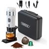 HiBREW H4A macchina da caffè espresso portatile, caffettiera da viaggio, 3 in 1 caffettiera a capsule compatibile con Nes* OriginalLine, DG* e caffè macinato, macchina caffè 12V, con borsa e supporto