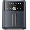 Innsky Friggitrice ad Aria Calda 6 Litri, Air Fryer con LED Touch Screen, Friggitrice Senza Olio Design Compatto, Fino A Sei Persone, 1500W, 8 Programmi, Basso Rumore, Ricette Italiane, Grigio