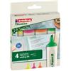 EDDING Evidenziatore 24 EcoLine - punta scalpello - da 2 a 5 mm - colori assortiti - Edding - astuccio 4 pezzi (unità vendita 1 pz.)