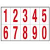 CARTELLI SEGNALATORI Numeri adesivi da 0 a 9 - in PVC - 56 x 99 mm - 10 et-fg - 1 foglio - rosso-bianco (unità vendita 1 pz.)