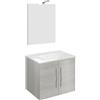 Composizione bagno 61cm , lavabo in ceramica , mobile e specchio con lampada modello Corallo 4452