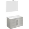 Composizione bagno 81cm , lavabo in ceramica , mobile e specchio con lampada modello Corallo 4455