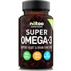 NÄTOO Super Omega 3 1500mg 60 perle - Olio di pesce per il benessere di cuore, cervello e vista - Integratori con Olio di Pesce Alto Dosaggio Omega - 3 con Vitamina E, Epa 800mg e Dha 400mg
