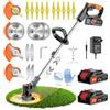 Wrneaoch 21V Decespugliatore a Batteria, 3 en 1 Tagliaerba Elettrico, Tagliaerba a Batteria Testa regolabile e manico telescopico, Decespugliatore Elettrico Leggero per terreni agricoli da giardino