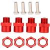 Tbest Adattatore Ruota Esagonale RC, Adattatore di conversione Ruota Esagonale da 12mm a 17mm per D4 HSP 94123 1/10 RC Car(Rosso)
