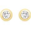 Carissima Orecchini a lobo ciambella tonda 5 mm con zirconi da donna in oro giallo 9 ct