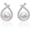 DELVA Orecchini con Perle d'Acqua Dolce Coltivate Goccia Argento Anallergici Regalo per Donna, Bianca