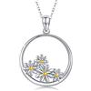 KINGWHYTE Collana con ciondolo a forma di margherita in argento Sterling 925, regalo di San Valentino, collana con ciondolo a forma di margherita, gioielli regalo di compleanno per donne, con catenina