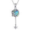 HUKKUN Collana Lilith in Argento 925 - Chiavi Catena Wicca Gioielli Regali per Donne, Argento Sterling