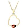 CARISSIMA Pendente da Bambino in Oro Giallo 9ct con Cuore Aperto e Coccinella su Catena Curb - 46cm/18