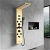 KEOKBON Colonna Doccia KEOKBON, Set da Bagno 6 in 1 in Acciaio Inox con Pannello LED, Sistema Colonna Doccia con Display LCD della Temperatura, Getto a Cascata & Pioggia, 8 Getti per Massaggio, Beccuccio da
