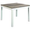KONTE.DESIGN Tavolo POSITANO allungabile in legno effetto invecchiato, struttura in legno bianco, 90x90 cm