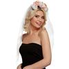 Smiffys Fascia per capelli floreale, Bianco e rosa, con velo Halloween
