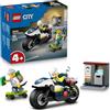 LEGO City Inseguimento della Moto della Polizia - Set con Motocicletta Giocattolo, 2 Minifigure, Mini-Bancomat e Skateboard - Regalo di Compleanno per Bambini e Bambine da 4 Anni - 60455