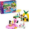 LEGO Friends Pool Party con Unicorno e Fenicottero Giocattolo, Animali Galleggianti, 2 Mini Bamboline, un Gatto e Accessori come il Gioco da DJ e Lettini - Regalo per Bambine da 5 Anni in su - 42658