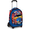 Seven Sonic Trolley Scuola Jack 3 Ruote, Blu, Zaino Con Carrello Sganciabile Da 33 Litri, Per Scuola Elementare, Bambino