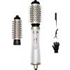 OKWRAP Spazzola Rotante Per Capelli Spazzola Asciugacapelli Rotante da 1000 Watt e 2 Accessori Per Asciugare Lisciare e Volumizzare,Rotating Thermal Brush 3 en 1 Con Tecnologia Ionica Per Effetto Anti