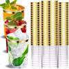 MTINRNI 60 Pezzi Bicchieri di Plastica Eleganti Bordati in Dorato,300ml Bicchieri Plastica Rigida