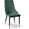 Mar.c.a. Design - Sedia Poltroncina per Tavolo da Pranzo, Sedia Cucina Metallo Rivestita in Tessuto, 4 Pezzi cm 40x43x93h (verde)