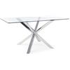 Decor Space Tavolo May con gambe in acciaio, piano in vetro temperato spessore 10mm (Rettangolare)