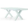 KONTE.DESIGN Tavolo AMALFI allungabile in legno, finitura Bianco Consumato, gambe ad X, 180 x 100 x 77 cm