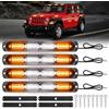 Kairiyard 4 x 24 LED lampeggianti anteriori arancione + bianco, 12V 96W 18 modalità stroboscopiche lampeggianti, IP67, striscia luminosa per auto, camion, trattore auto