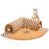 Generic Letto Tunnel Per Gatti, 2 In 1 A Peluche Per Gatti Con Soffici Palline Giocattolo, Cuccia In Peluche Con Palla Sospesa Per Gatti, Gattini, Lavabile