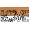 Wallity Elegante accessorio decorativo in legno, colore nero e noce, 58 x 3 x 30 cm, 50% legno (3 cm) e 50% metallo (1,5 mm), design unico per la decorazione della casa