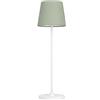 Eglo Lampada da tavolo a LED a batteria Leonero, senza fili, in metallo bianco con paralume in tessuto verde, funzione touch, dimmerabile, ricarica USB, luce bianca calda/bianca neutra
