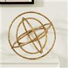 HLQMFHT Sfera decorativa in ferro dorato, 25,4 cm, scultura geometrica pieghevole, decorazione da tavolo per soggiorno, studio, camera da letto, decorazione moderna per la casa