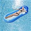 YANXINKE Materassino Gonfiabile Mare Adulto, Amaca Gonfiabile Galleggiante, Galleggiante Piscina Blu con Poggiatesta, Galleggiante Amaca Poltrona, Letto Galleggiante, Poltrona Gonfiabile Piscina