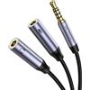 MOSWAG Adattatore per Microfono per Cuffie, 3,5 MM Aux Audio Y Splitter Cable, Cavo Splitter per Cuffie TRRS con Jack per Microfono Audio Separato per Laptop PS4 PC Tablet Gaming ecc