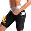 Nano Hertz Tuta da sauna, pantaloni sportivi per sauna, pantaloni dimagranti, tasche laterali, pantaloni da corsa, pantaloni termici, sudorazione, pantaloni da jogging da donna, Nero , L