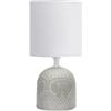 Aigostar Lampada da Comodino， Moderna Lampada da Tavolo Base in Ceramica Paralume in Stoffa， Attacco E14， 13 * 13 * 26 cm Cavo 1.3 Metri， Design Vintage.