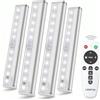 LDOPTO Illuminazione sotto l'armadio con telecomando 4 Pack, 20-LED Luci per armadio Luci da banco senza fili per la cucina Striscia luminosa notturna con controllo tattile per scale armadio 3 Colori