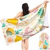 SilverChry Telo Mare Microfibra Grande, 160 * 80cm Telo Spiaggia Pieghevole, Asciugamano Spiaggia Leggero, Telo Spiaggia ad Asciugatura Rapida, per Viaggi, Nuoto, Campeggio, Fitness (conchiglia)
