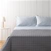 Bassetti Zucchi, Completo Letto Matrimoniale, Collezione Elettra, 100% Cotone, Azzurro con Fantasia